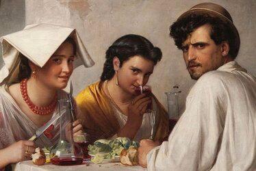 In a Roman Osteria - Bức tranh với những ánh nhìn đầy biểu cảm